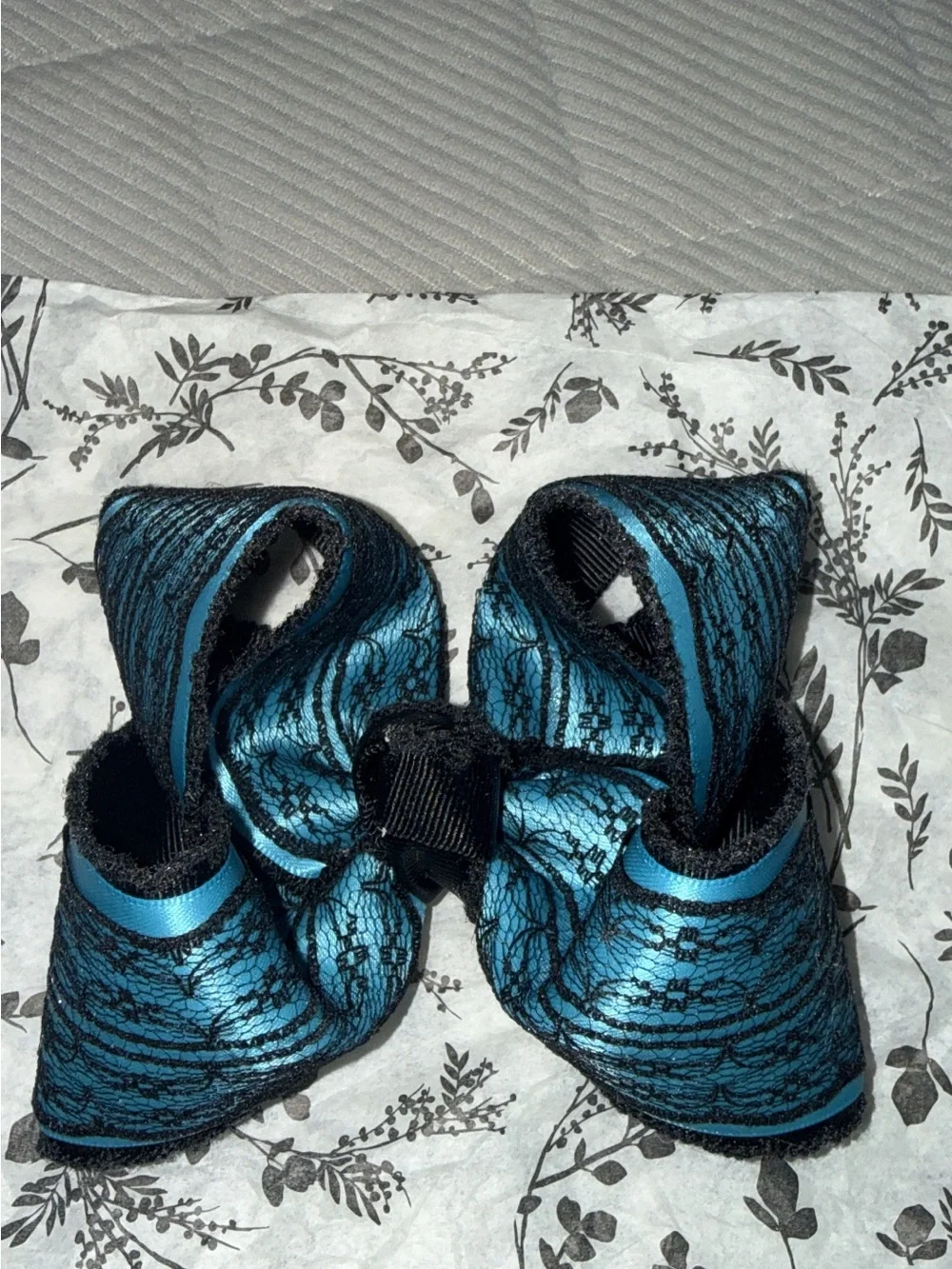 Kids Blue Lace Bow Hair Clip
